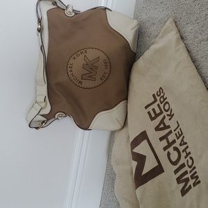 Michael Kors MK est. 1981 canvas and leather shoulder bag